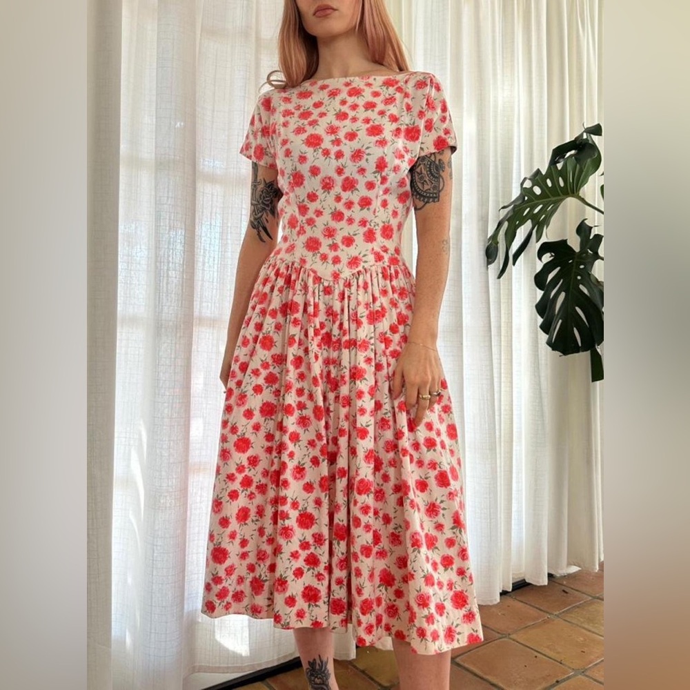 Vintage 50s rose dream day dress